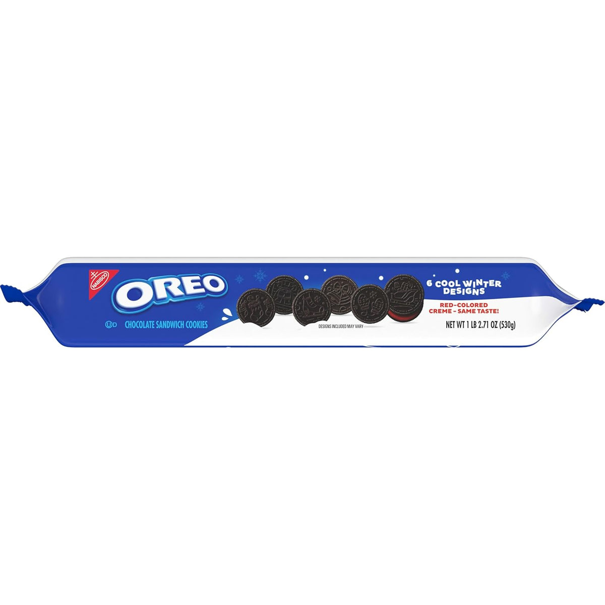 OREO Joy! Winter Embossed Cookies with Red Creme – After-School Snack Surprise for the Holiday Season