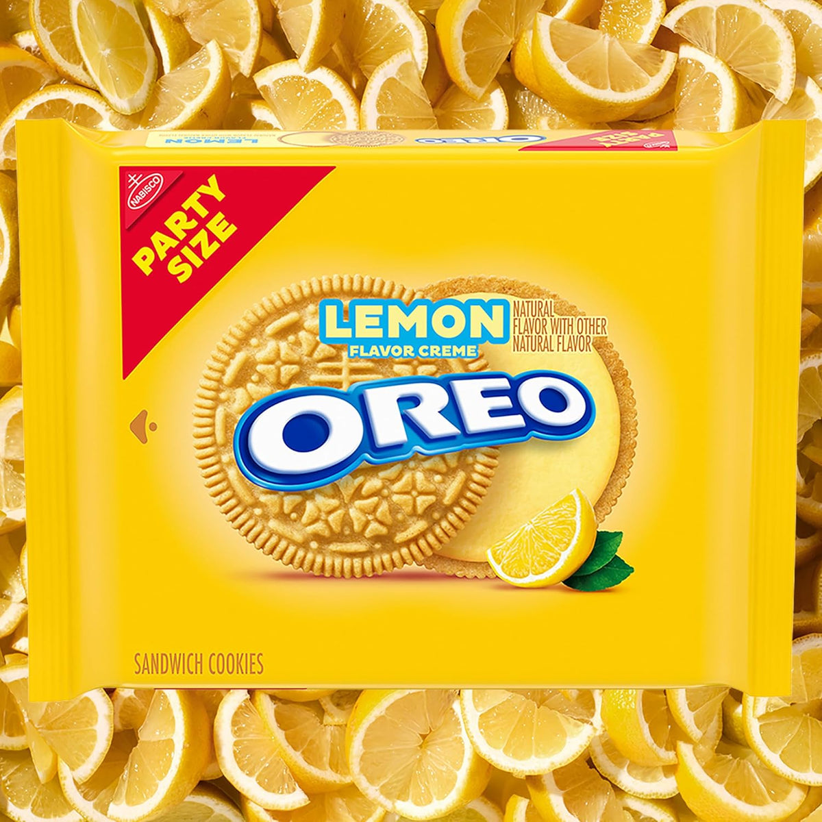 OREO Lemon Creme Cookies – Bright Flavor Pick-Me-Up for Afternoon Breaks, Party Size 24.95 oz Bulk