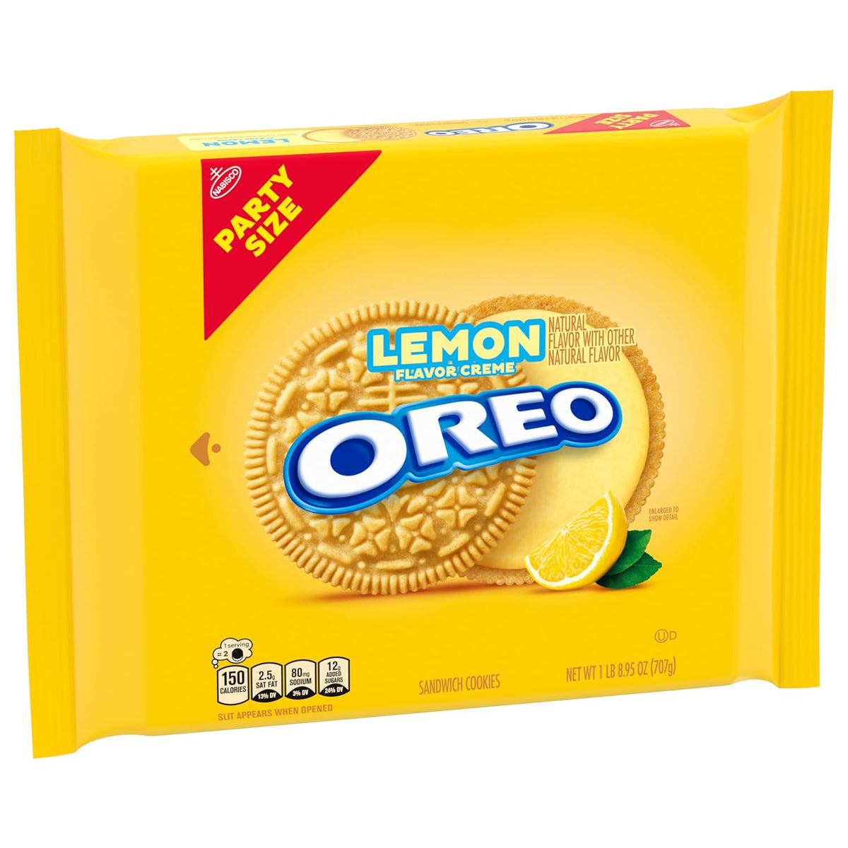 OREO Lemon Creme Cookies – Bright Flavor Pick-Me-Up for Afternoon Breaks, Party Size 24.95 oz Bulk