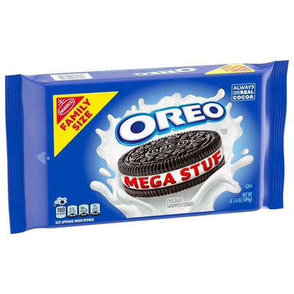 OREO Mega Stuf Cookies – Study Break Reward and Late-Night Work-from-Home Treat, 17.6 oz Family Size
