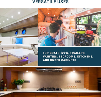 PARMIDA 5CCT Surface Mount LED – Durable Damp-Rated Ceiling Fixture for Boat Decks, Campers & Outdoor Living Spaces, 6 Pack