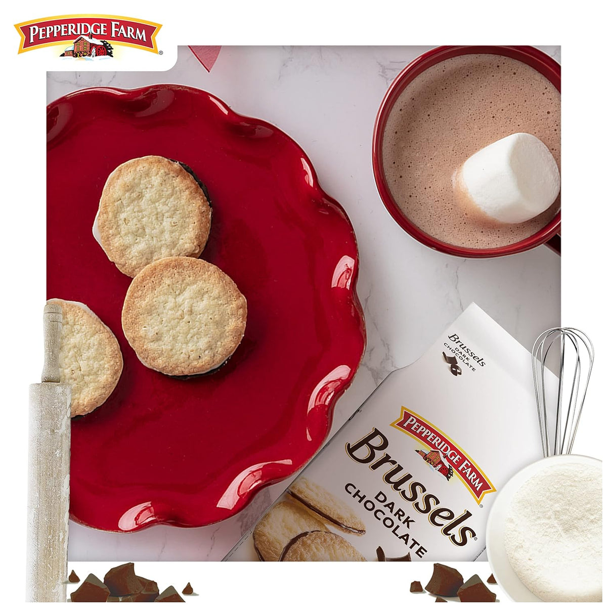 Pepperidge Farm Brussels Dark Chocolate Cookies – Portion-Controlled Indulgence for the Bedtime Reading Ritual, Calming Nightcap Treat