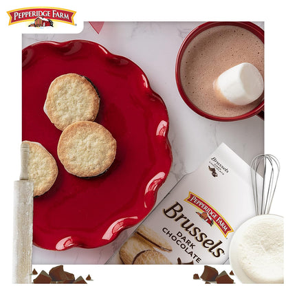 Pepperidge Farm Brussels Dark Chocolate Cookies – Portion-Controlled Indulgence for the Bedtime Reading Ritual, Calming Nightcap Treat