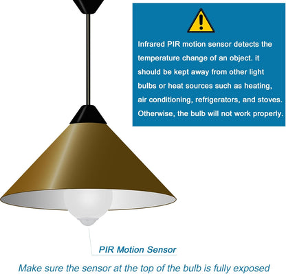 PIR Motion Activated LED Bulb – Hands-Free Light for Late Night Diaper Changes, Feeding, Bedtime Routines