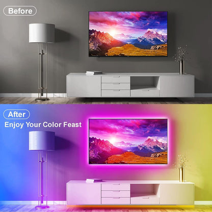 PSTAR Bluetooth LED Strip Lights for Interior Design, Color Changing Accent Lighting for Shelves, Ceilings, and TV Walls