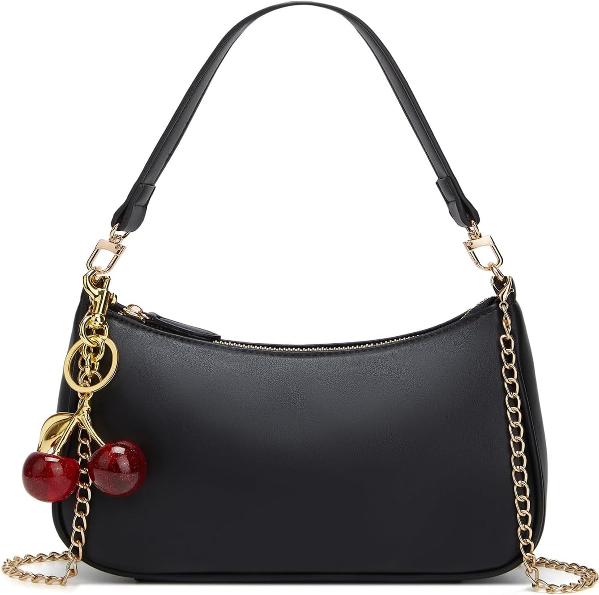 removable shoulder strap enabling hobo, underarm, and clutch carrying modes