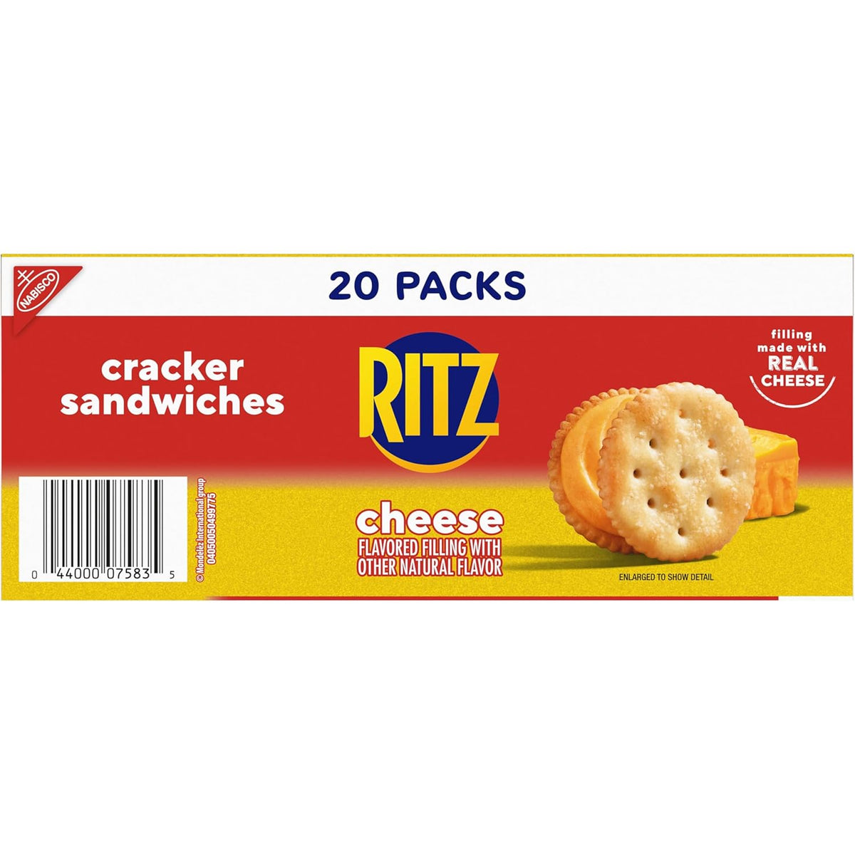 RITZ Cheese Sandwich Crackers, Parent-Approved Pantry Staple for Kids' Lunchboxes and After-School Snacking