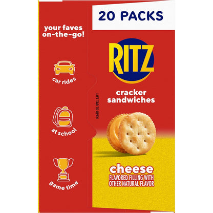 RITZ Cheese Sandwich Crackers, Parent-Approved Pantry Staple for Kids' Lunchboxes and After-School Snacking