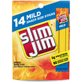 Slim Jim Smoked Meat Sticks – Compact Outdoor Adventure Snack for Hunting, Fishing, and Camping Trips, 14 Count