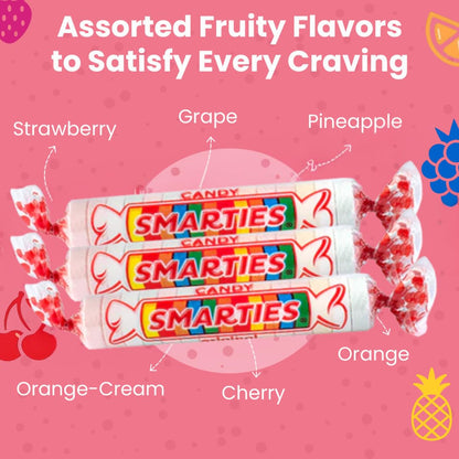 Smarties Candy Bulk Rolls – Nut-Free Trick-or-Treat Bowl Candy for Sensitive Kids, Top-9 Allergen Free 5oz Bag