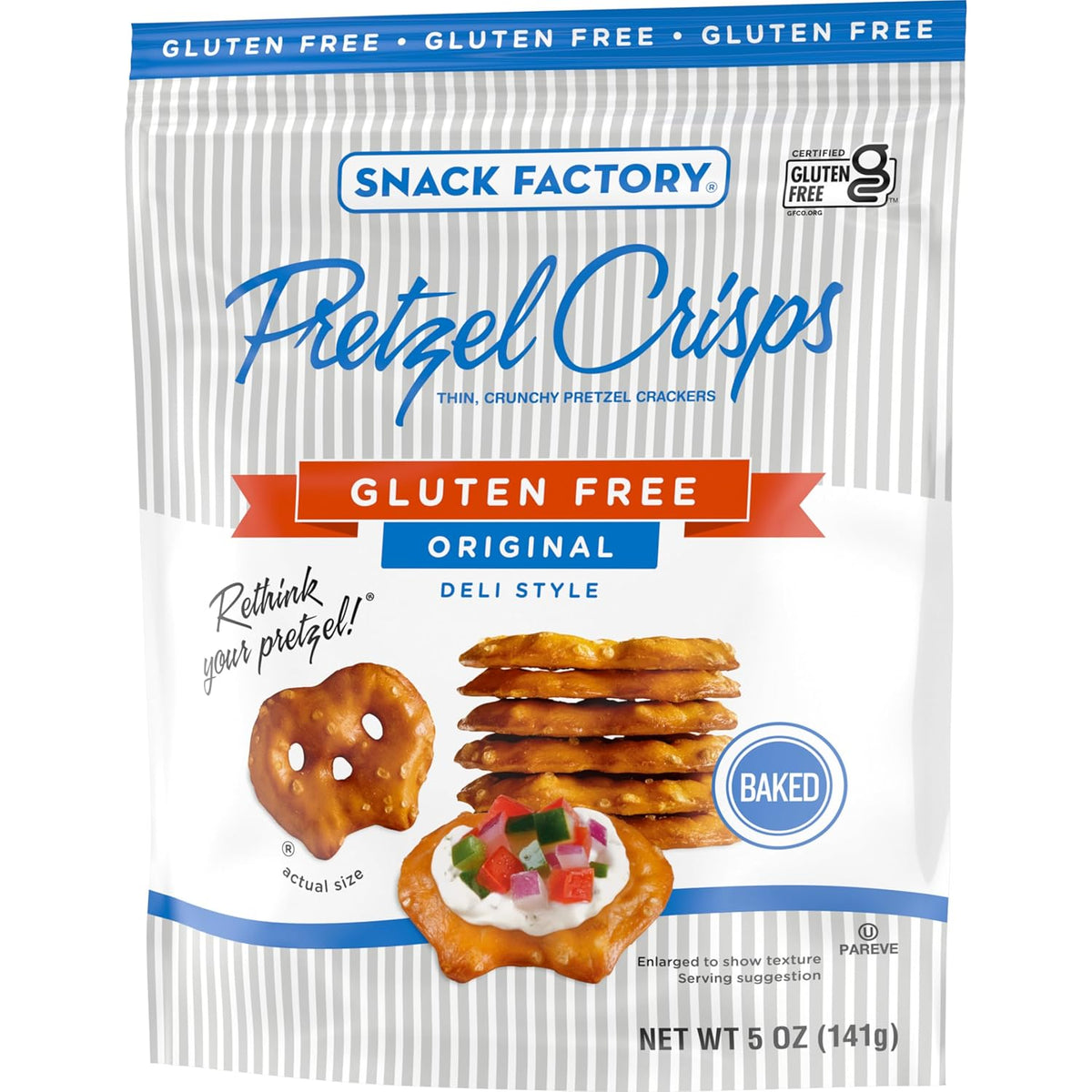 Snack Factory Pretzel Crisps Gluten Free – Mindful Snacking Choice for Dairy-Free and Nut-Free Diets, Original Flavor 3-Pack