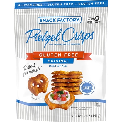 Snack Factory Pretzel Crisps Gluten Free – Mindful Snacking Choice for Dairy-Free and Nut-Free Diets, Original Flavor 3-Pack