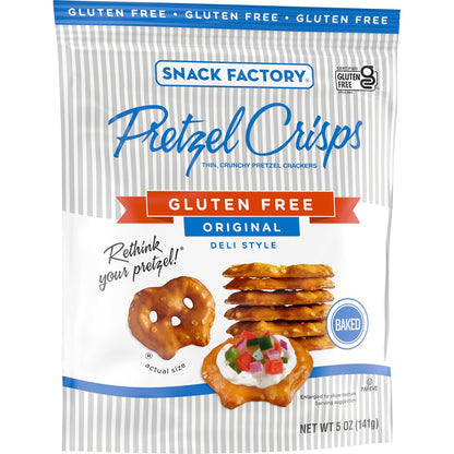 Snack Factory Pretzel Crisps Gluten Free – Mindful Snacking Choice for Dairy-Free and Nut-Free Diets, Original Flavor 3-Pack