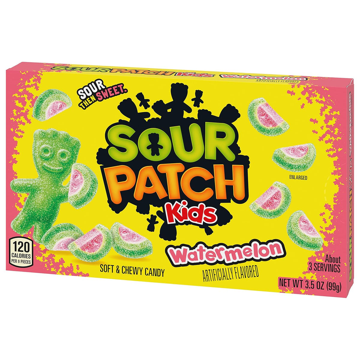 SOUR PATCH KIDS Watermelon Soft & Chewy Candy, Pre-Portioned Treat for Lunchboxes, Halloween Buckets, and Easter Baskets, 12 - 3.5 oz Boxes