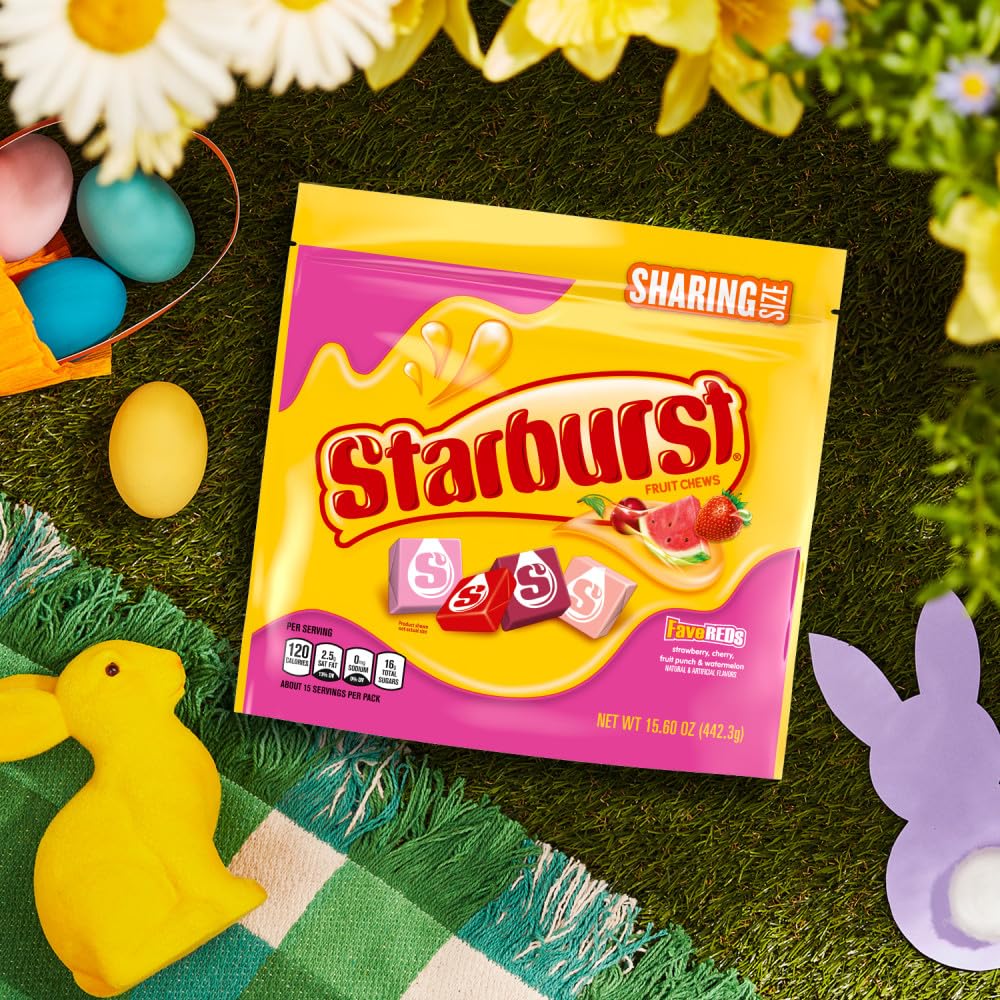 STARBURST FaveREDS Chewy Candy – Soft Fruit Chews for Baby Shower Candy Buffets and Piñata Fillers