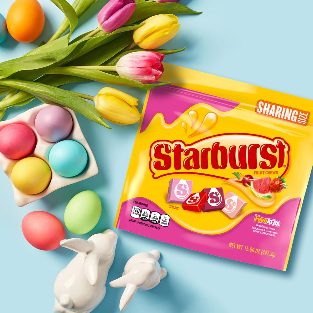 STARBURST FaveREDS Chewy Candy – Soft Fruit Chews for Baby Shower Candy Buffets and Piñata Fillers