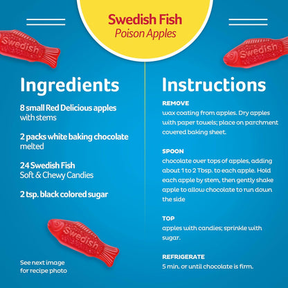 SWEDISH FISH Soft & Chewy Candy Healthy Sweet Treat Swap, Fat Free 12 Pack 3.1 oz Boxes