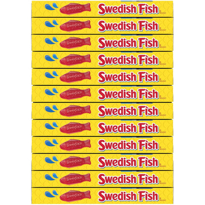 SWEDISH FISH Soft & Chewy Candy Healthy Sweet Treat Swap, Fat Free 12 Pack 3.1 oz Boxes
