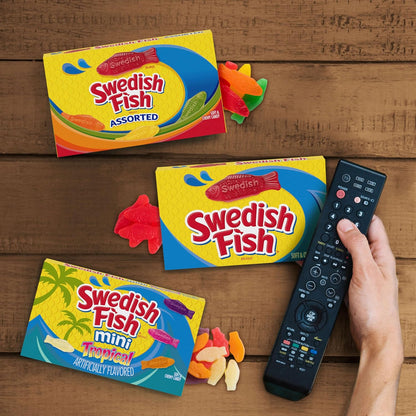 SWEDISH FISH Soft & Chewy Candy Healthy Sweet Treat Swap, Fat Free 12 Pack 3.1 oz Boxes