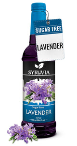 Syruvia Sugar Free Lavender Syrup – Attractive Easy-Handle Bottle for Themed Coffee Corners, Dorm Bars, and Chic Breakroom Setups