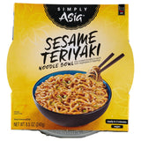 Simply Asia Sesame Teriyaki Single-Serve Noodle Bowl – Spicy Vegan Lunch for Work-From-Home and Travel Days