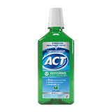 ACT Restoring Alcohol-Free Fluoride Rinse 33.8 oz for Calm Evening Oral Care Ritual, Mint Burst Enamel Defense