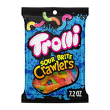 Trolli Sour Brite Crawlers Sour Gummy Worms – Sweet and Sour Candy for Trick-or-Treat Buckets and Birthday Party Bowls, 7.2 oz