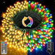 Warm White & Multicolor - 400 LED Dark Green Wire