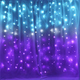 Glowave Pink & Purple Ombre Curtain Lights – Girls Bedroom & Toddler Play Area Lighting, USB Powered Child-Safe Fairy Lights