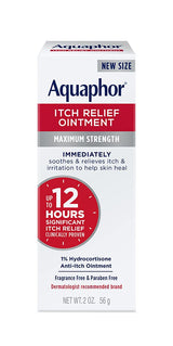 Aquaphor Itch Relief 1% Hydrocortisone – Pediatrician & Dermatologist Recommended Itch Cream for Trusted Family First-Aid Use