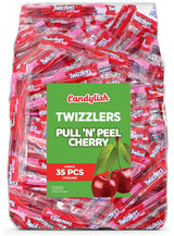 Twizlers Pull 'n' Peel Cherry Bulk Pack – Tailgate and Sports Event Snack, 1 lb Bulk Cherry Licorice Candy