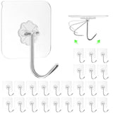 ZESLMG Self Adhesive Hooks – Transparent 22lb Towel and Wreath Hangers That Disappear Into Modern Home Interiors