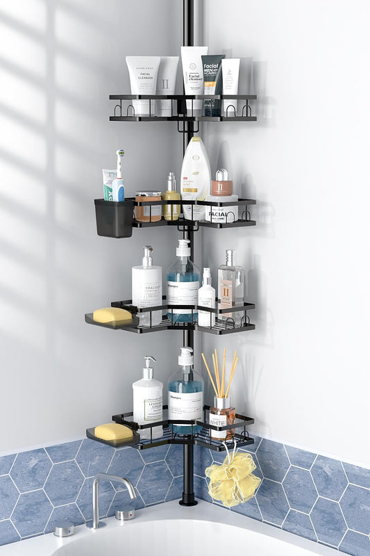 tension-pole installation with no screws, drills or wall anchors required