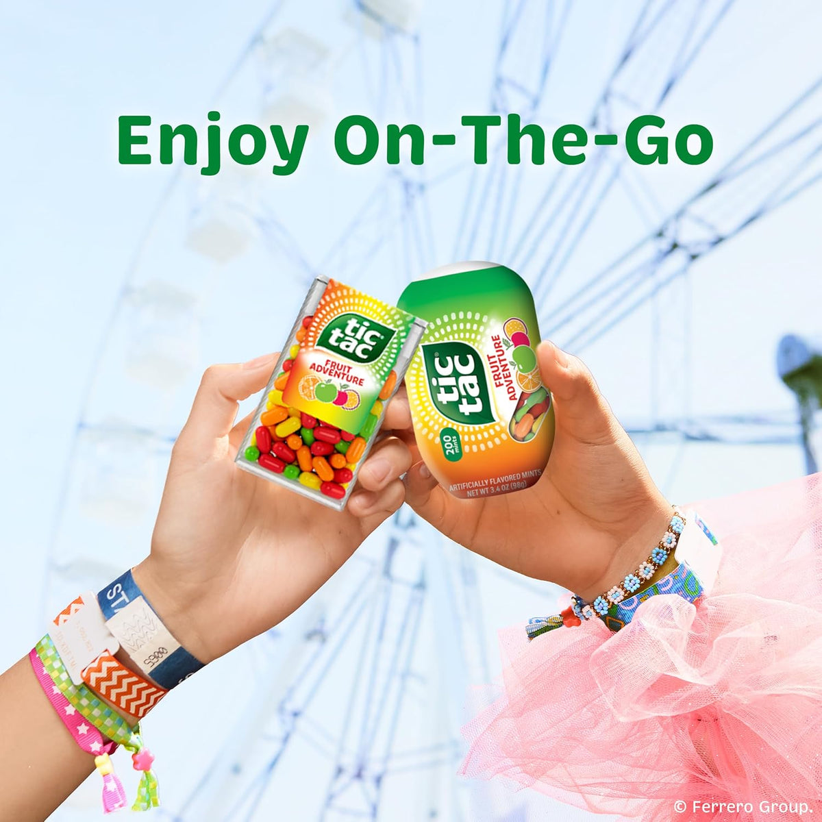 Tic Tac Fruit Adventure Pocket Mints – Handbag and Gym Bag Self-Care Essential, Bulk 12 Pack of 1.7 oz Flip-Top Containers