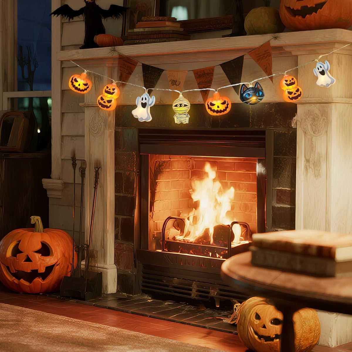 Toddler Friendly Halloween Window Lights – Cool Touch LED Garland with 6 Hour Automatic Shutoff