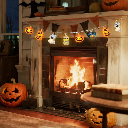 Toddler Friendly Halloween Window Lights – Cool Touch LED Garland with 6 Hour Automatic Shutoff