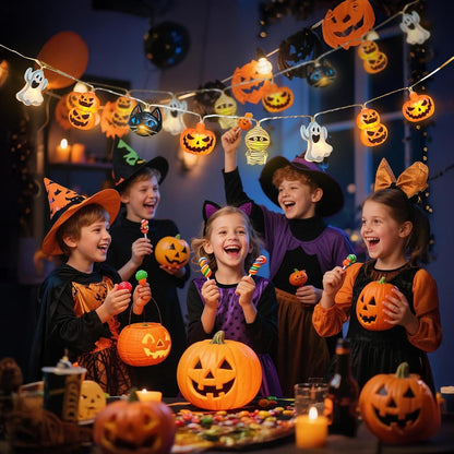 Toddler Friendly Halloween Window Lights – Cool Touch LED Garland with 6 Hour Automatic Shutoff