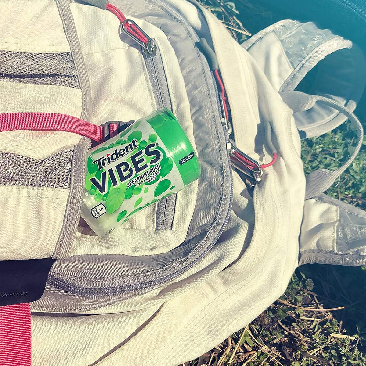 Trident Vibes Spearmint Rush Sugar-Free Chewing Gum – Commuter Car Cup Holder Stash for Pre-Meeting Freshness, 6 Bottles