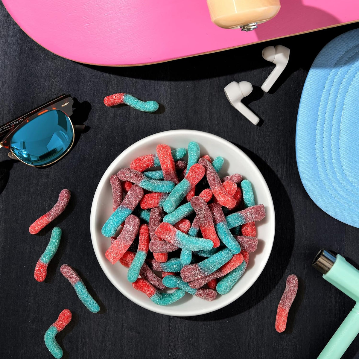 Trolli Sour Brite Crawlers Very Berry Sour Gummy Worms – Durable Non Sticky Candy for Backpacks and Day Trips