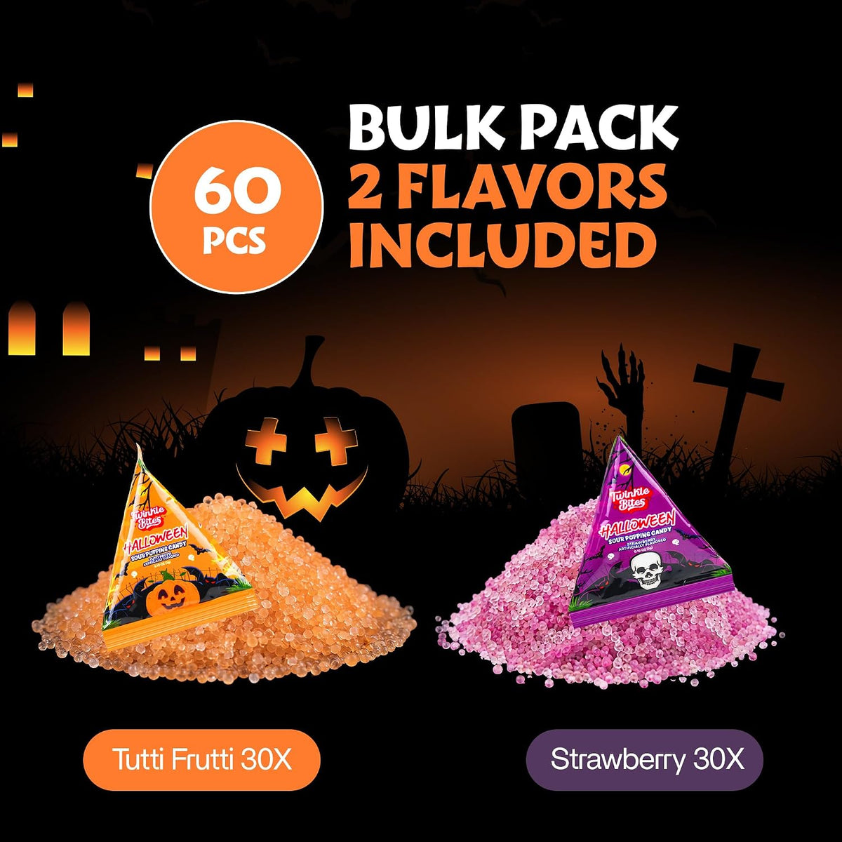 two flavor varieties: strawberry and orange
