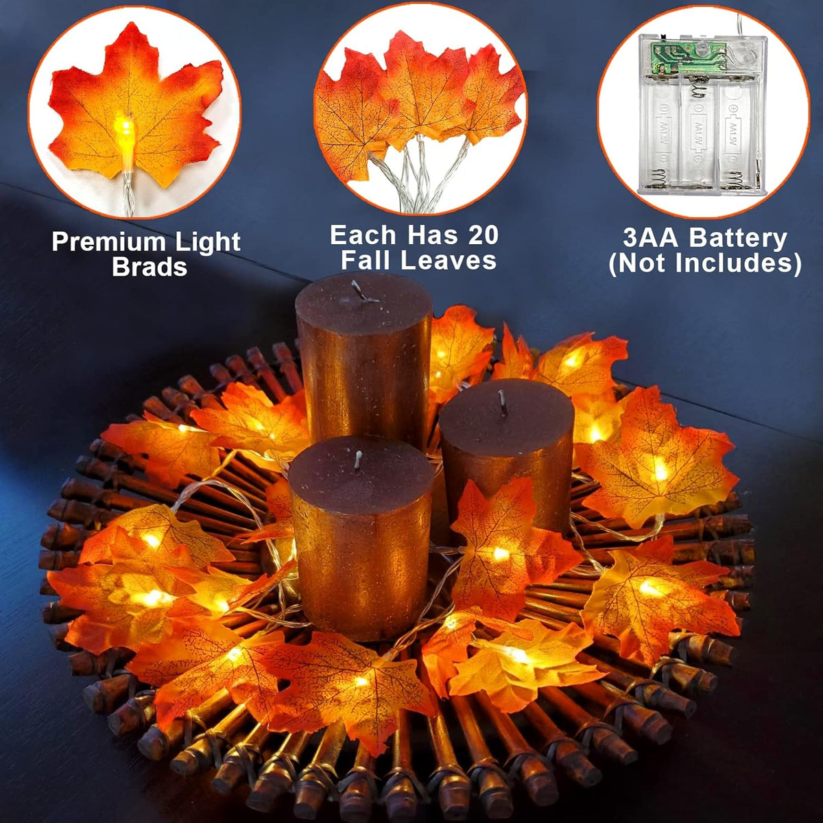 two lighting modes: steady on and flashing, emitting warm white light