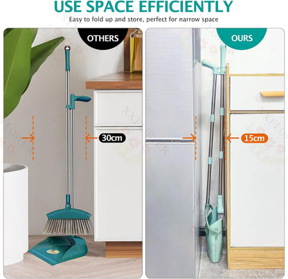 upright-standing dustpan plus top hanging hook hole for compact storage