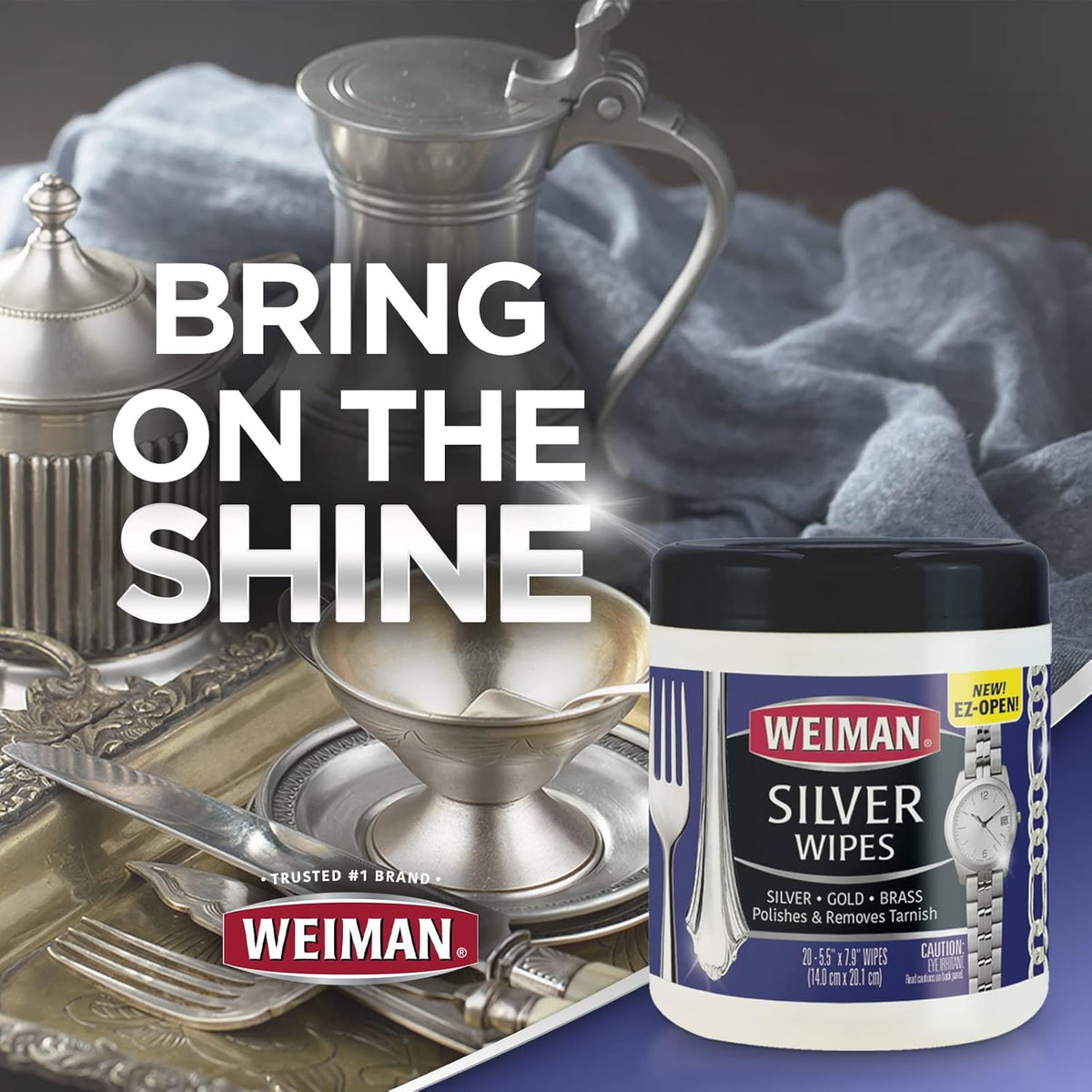 Weiman Jewelry Polish Cleaner – Effortless Grab-and-Use Wipes for Uncluttered Vanity and Drawer Systems