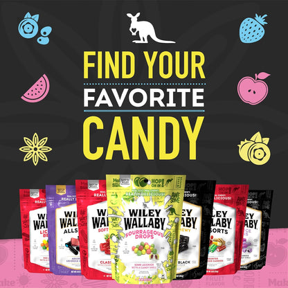 Wiley Wallaby Chewy Licorice Allsorts Bag – No Artificial Sweetener Indulgence for Mindful Snackers and Wellness Lovers