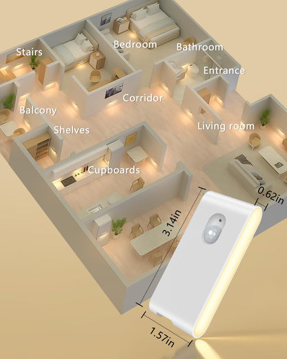 WILLED Wireless Night Light 4 Pack – Subtle Warm White Lighting for Intentional Streamlined Home Design