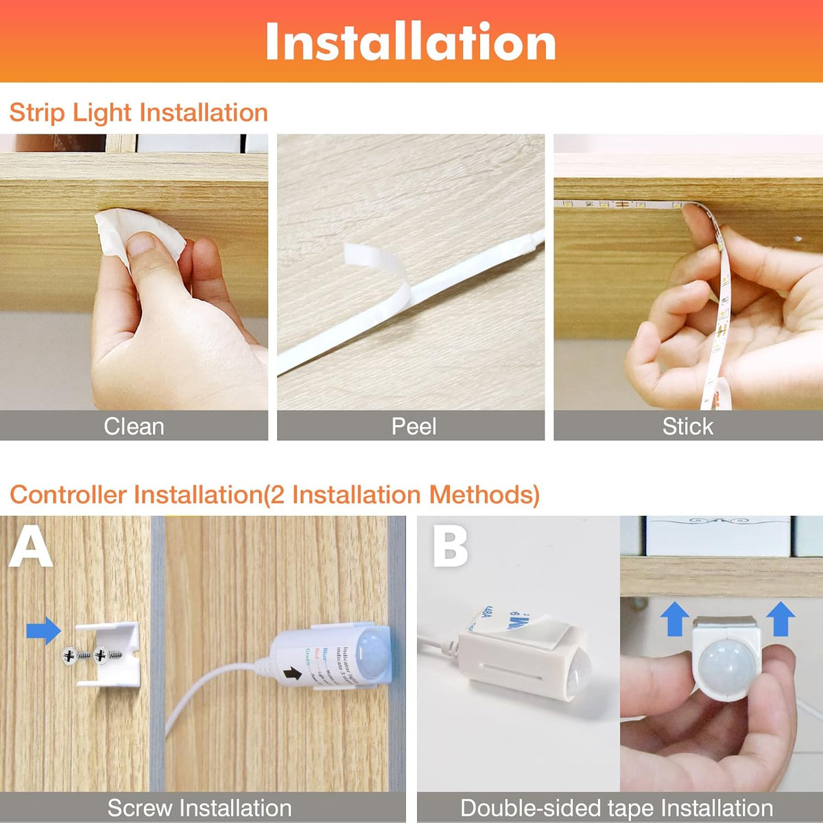WOBANE Night Light Strip – Easy Gift for Elderly Parents Who Need Safer Late-Night Lighting