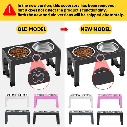 XIAZ Raised Dog Bowl Stand – Arthritis Relief Feeding Station for Indoor Recovery Area, Adjustable Height Stainless Steel Pet Dishes