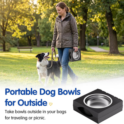 XIAZ Raised Dog Bowl Stand – Arthritis Relief Feeding Station for Indoor Recovery Area, Adjustable Height Stainless Steel Pet Dishes