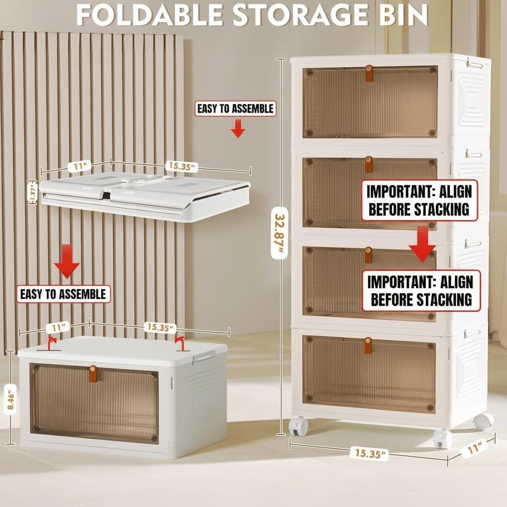 YFXCVSL 4 Tier Collapsible Bins Thoughtful Gift for Apartment Dwellers