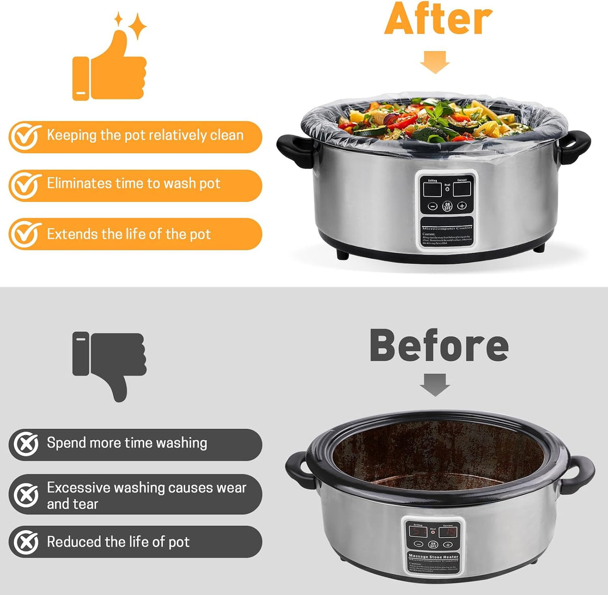 YixangDD 13x21 Slow Cooker Liners for Streamlined Bulk Meal Prep Sundays